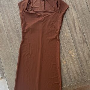 Zara Chocolate Brown Midi Dress